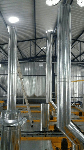 Fabricação e instalação de dutos.